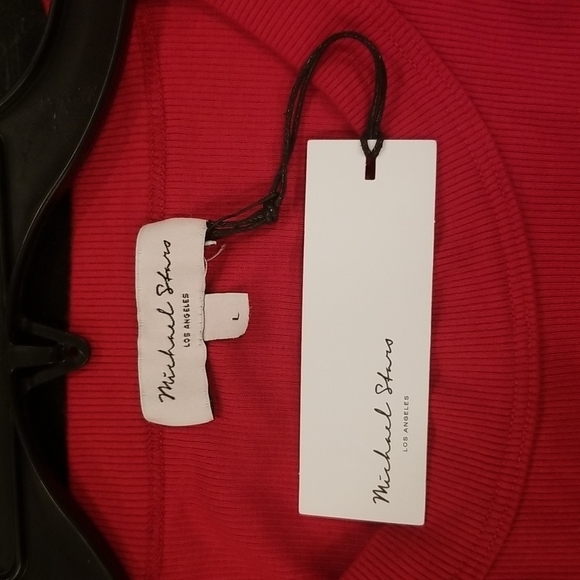 💕MICHAEL STARS💕 Christina Midi Ruched Sheath Dress ~ Heart Red Large L NWT - Picture 12 of 14